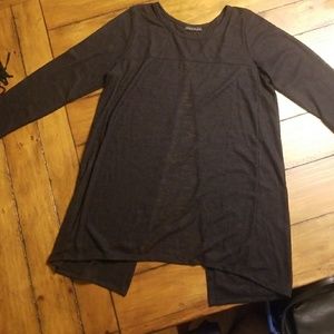 Black long sleeve shirt with open back
